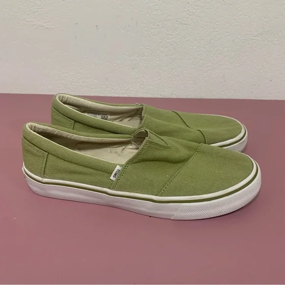TOMS Alpargata Fenix Slip On Cedar Green Washed Canvas Shoes Size 8 casual - Picture 10 of 10